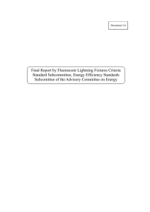 Final Report by Fluorescent Lightning Fixtures Criteria Standard