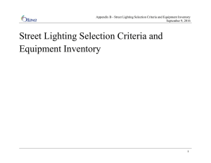 Street Lighting Selection Criteria and Equipment