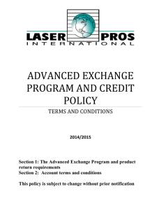 advanced exchange program and credit policy