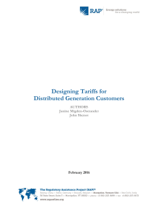 Designing Tariffs for Distributed Generation Customers