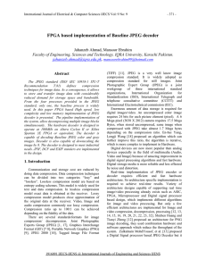 FPGA based implementation of baseline JPEG decoder (PDF