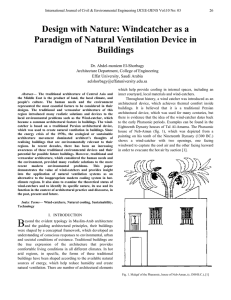 Windcatcher as a Paradigm of Natural Ventilation Device in Buildings