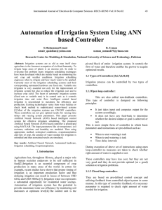 Automation of Irrigation System Using ANN based
