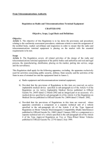 Regulation on Radio and Telecommunications Terminal Equipment