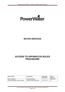 water services access to apparatus rules procedure