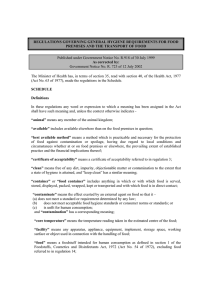 r918 - regulations governing general hygiene requirements for food