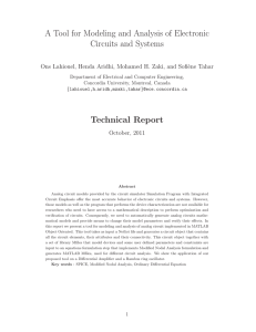 A Tool for Modeling and Analysis of Electronic Circuits and Systems