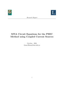 MNA Circuit Equations for the PEEC Method using Coupled Current