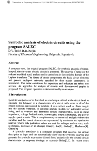 Symbolic analysis of electric circuits using the program