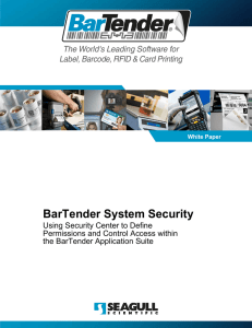 BarTender System Security