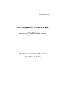 Label Data Standards for Terrestrial Arthropods