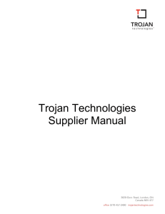 Trojan Technologies Supplier Manual