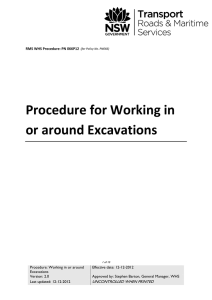 Procedure for Working in or around Excavations