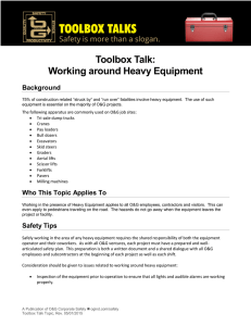 Toolbox Talk: Working around Heavy Equipment