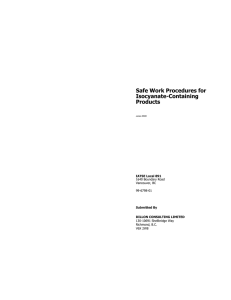 Safe Work Procedures for Isocyanate-Containing Products