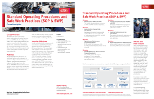 Standard Operating Procedures and Safe Work Practices