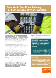 Safe Work Practices Training: For high voltage network workers