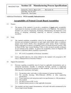 Acceptability of Printed Circuit Board Assemblies