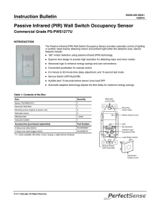 Passive Infrared (PIR) Wall Switch Occupancy Sensor