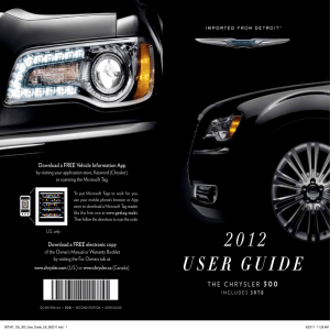 2012 Chrysler 300 User Guide