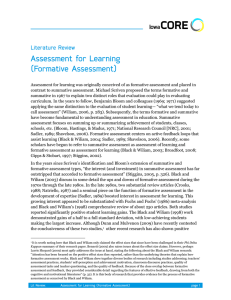 Assessment for Learning (Formative Assessment)