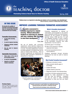 improve learning through formative assessment