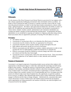 Amelia High School IB Assessment Policy