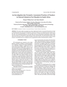 An Investigation into Formative Assessment Practices of Teachers in