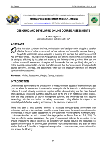 designing and developing online course assessments abstract
