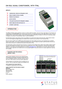 DIN RAIL SIGNAL CONDITIONERS, WITH TFML.