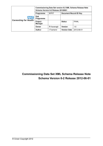 Schema Release Notes - Information Standards Board for Health