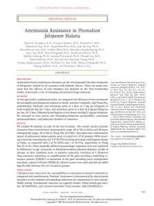 resistance to artemisinin - New England Journal of Medicine