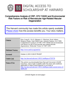 Comprehensive Analysis of CRP, CFH Y402H and Environmental