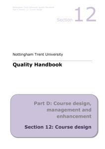 Course design - Nottingham Trent University