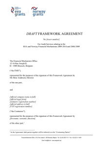 Framework Agreement with Annexes I - III