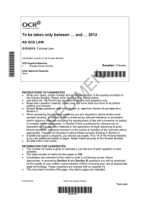 Unit G153 - Criminal law - Specimen