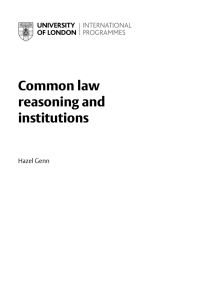 Common law reasoning and institutions