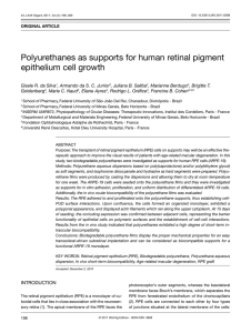 Polyurethanes as supports for human retinal pigment epithelium cell