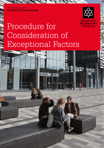 Procedure for Consideration of Exceptional Factors