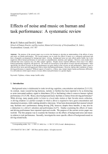 Effects of noise and music on human and task performance: A