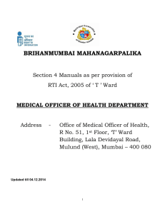 brihanmumbai mahanagarpalika - The Municipal Corporation of
