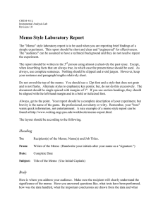 Memo Style Laboratory Report