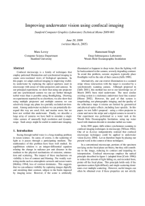 Improving underwater vision using confocal imaging