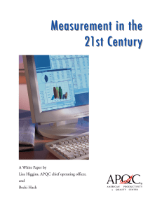 A White Paper by Lisa Higgins, APQC chief operating officer, and