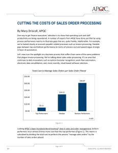 cutting the costs of sales order processing