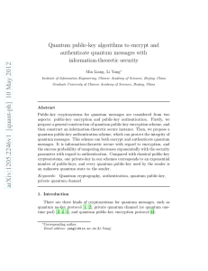Quantum public-key algorithms to encrypt and authenticate quantum