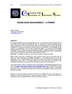 knowledge management – a primer - California State University