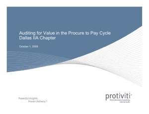 Auditing for Value in the Procure to Pay Cycle