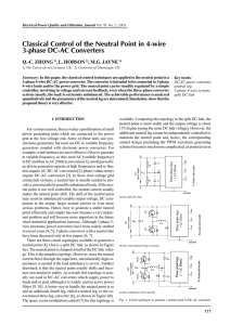 Classical Control of the Neutral Point in 4-wire 3-phase DC