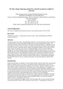 DC-link voltage balancing method for a hybrid asymmetric multilevel